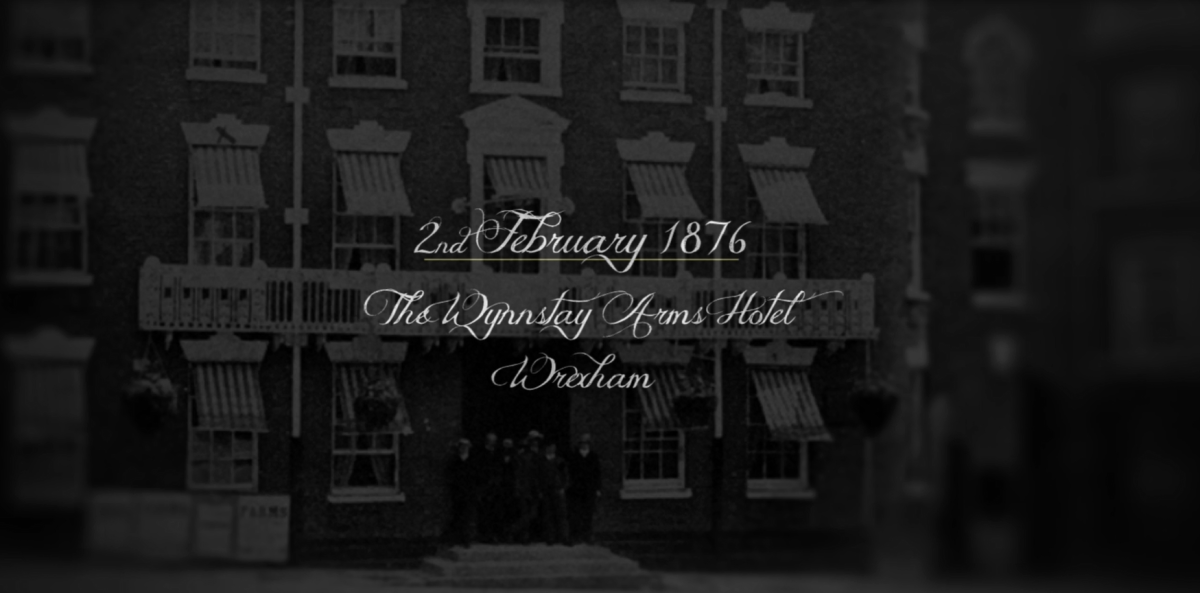 text reads 2nd February 1876 The Wynnstay Arms Hotel Wrexham