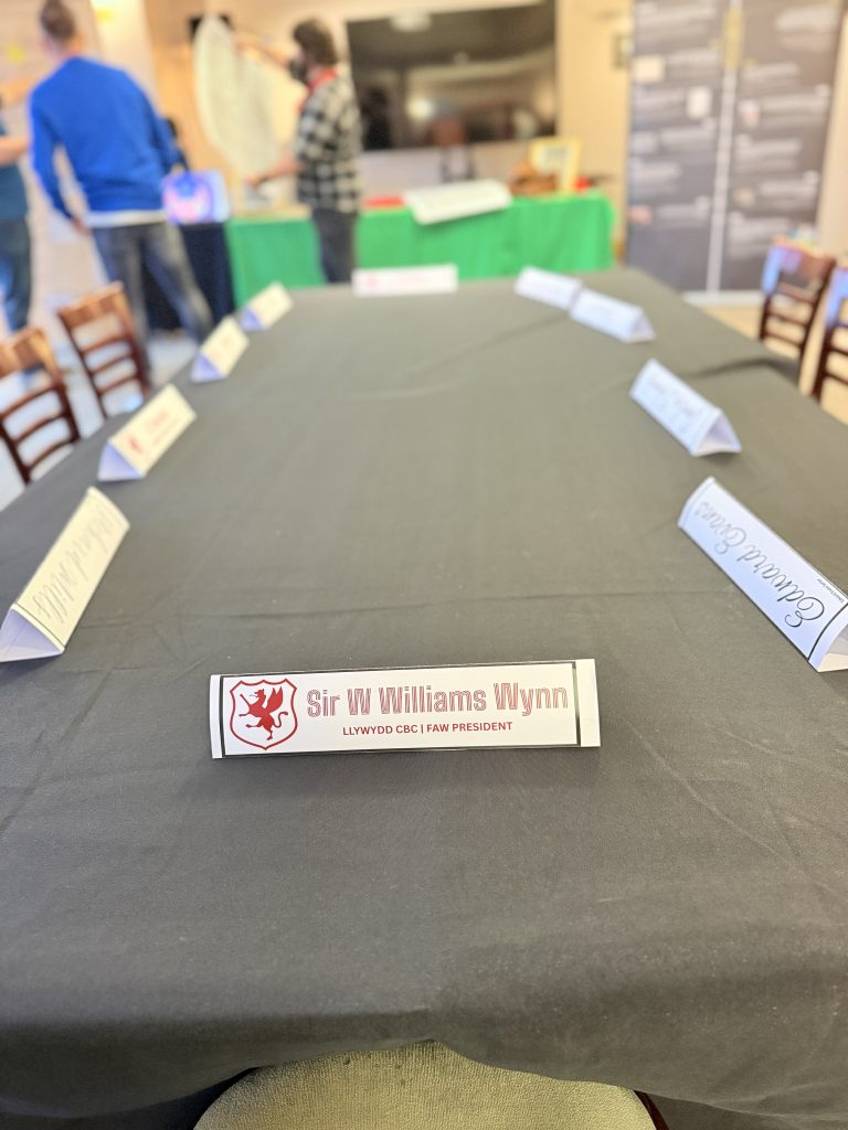 boardroom style with name holders 